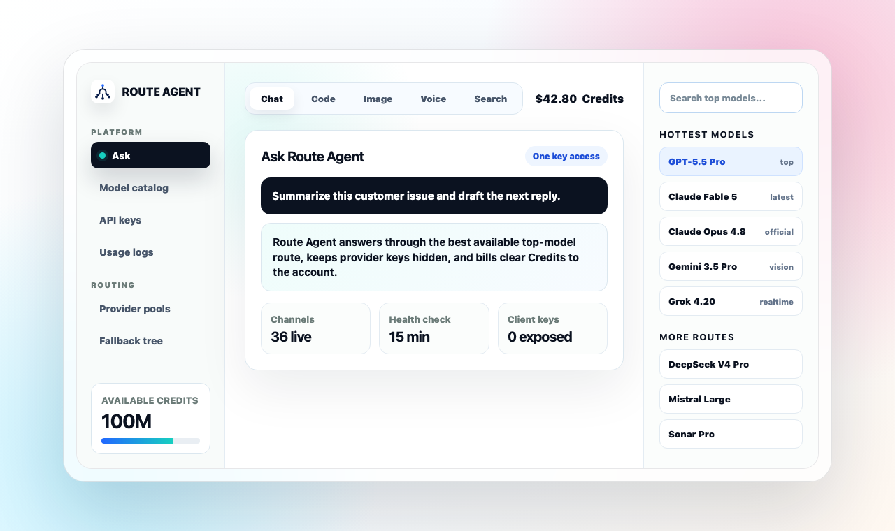 ROUTE AGENT console preview